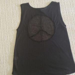 Cool Open Back Tank with Peace Sign